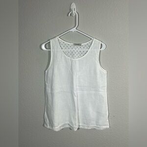 Chic White Eyelet Tank Top